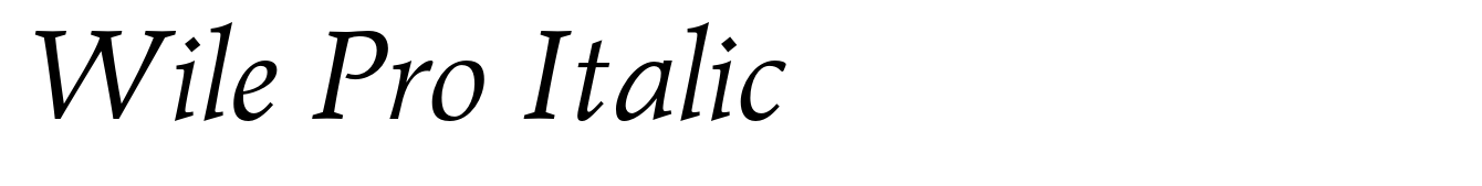 Wile Pro Italic